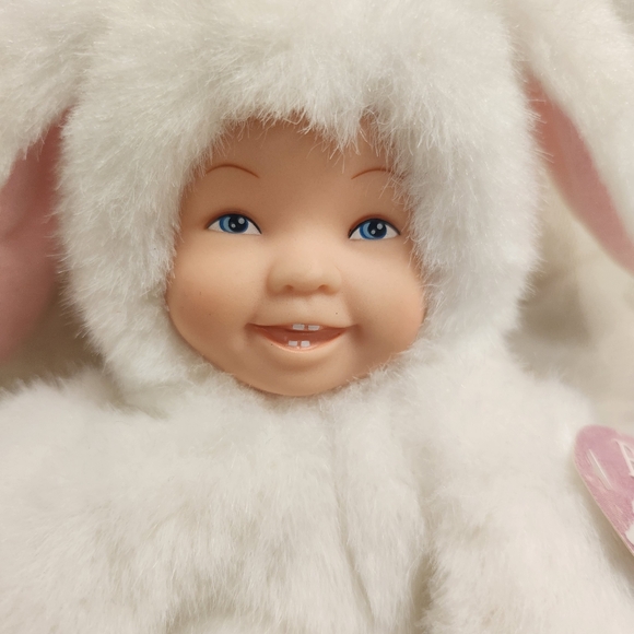 Anne Geddes Baby Bunnies Baby Doll Bunny Collectible Vintage 1997 With Tag - Picture 7 of 8